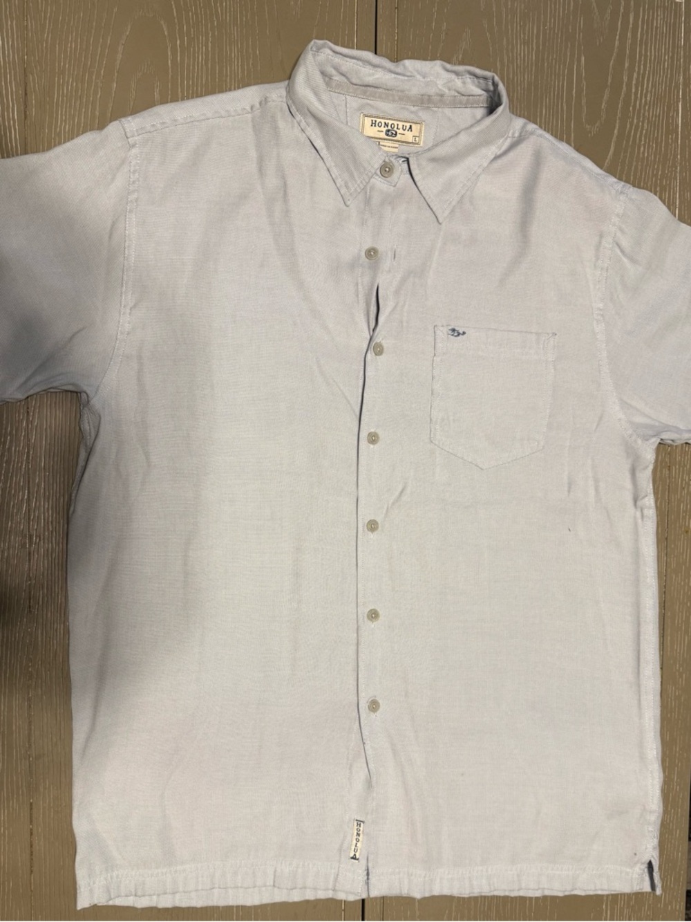 Honolua Light Blue Short Sleeve Soft Button-Up Resort Shirt - Picture 2 of 3